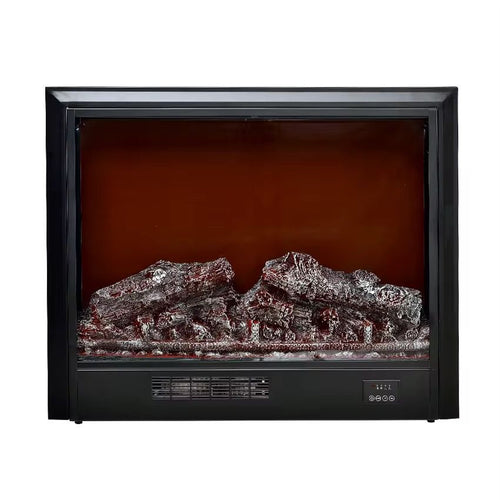 Electric fireplace with heat option, multicolored and bluetooth enabled