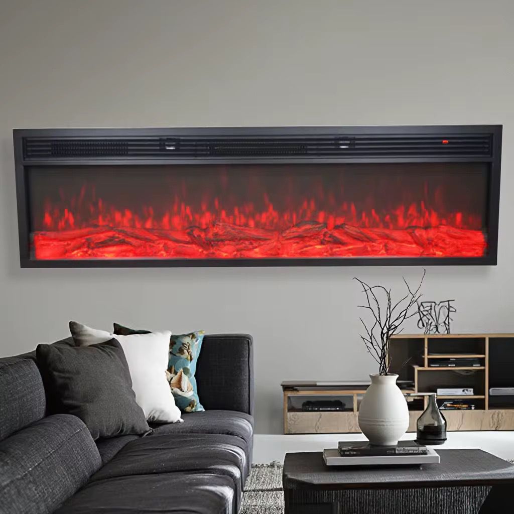 Electric Fireplace with heat, 1.5 metres long, multicolored and bluetooth enabled
