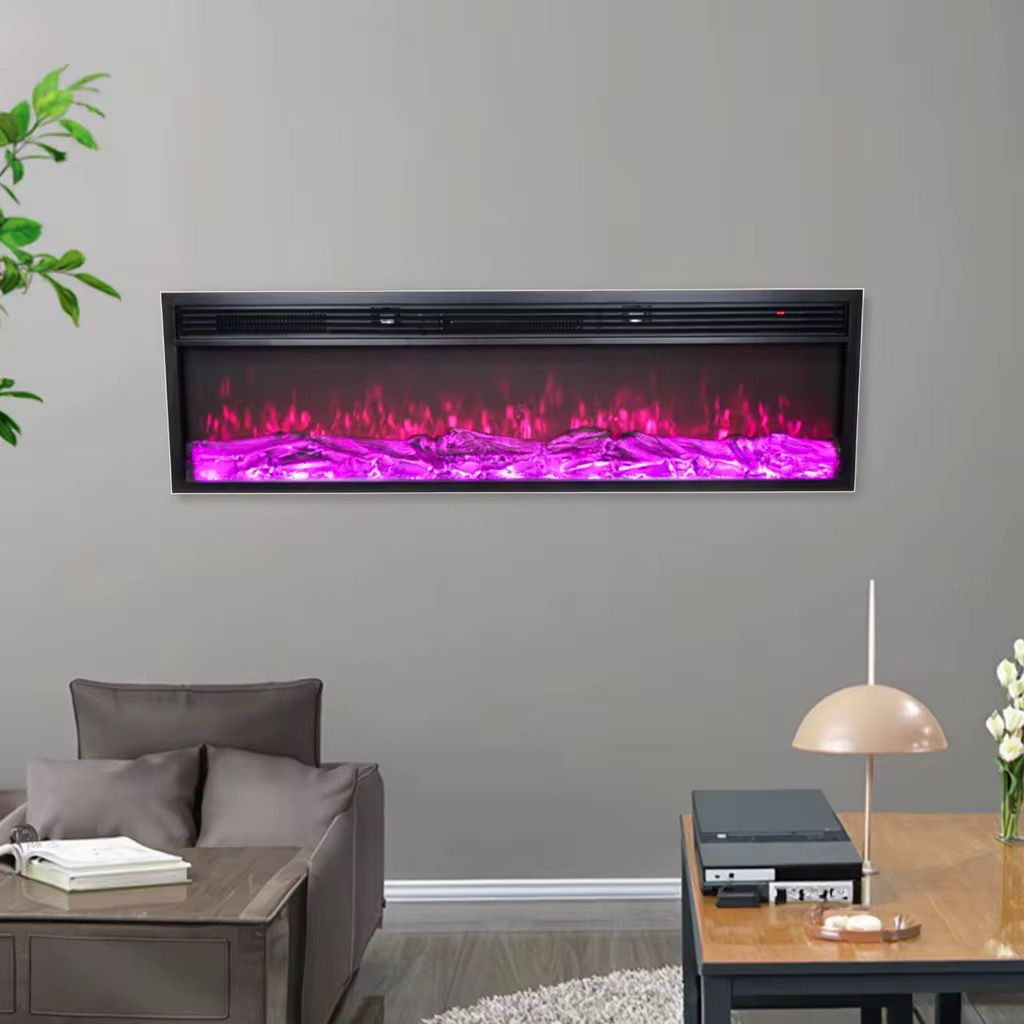 Electric Fireplace with heat, 1.5 metres long, multicolored and bluetooth enabled