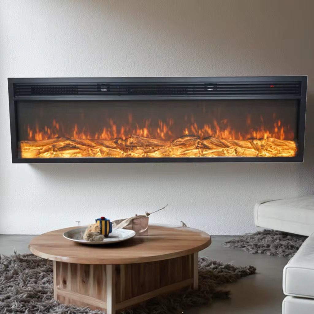 Electric Fireplace with heat, 1.5 metres long, multicolored and bluetooth enabled