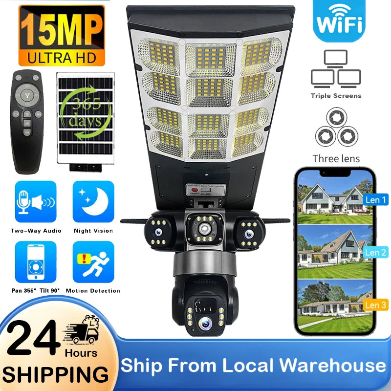 riple Lens Solar Camera Outdoor Wireless WiFi Battery Powered Home Surveillance Night Vision Security System Monitoring