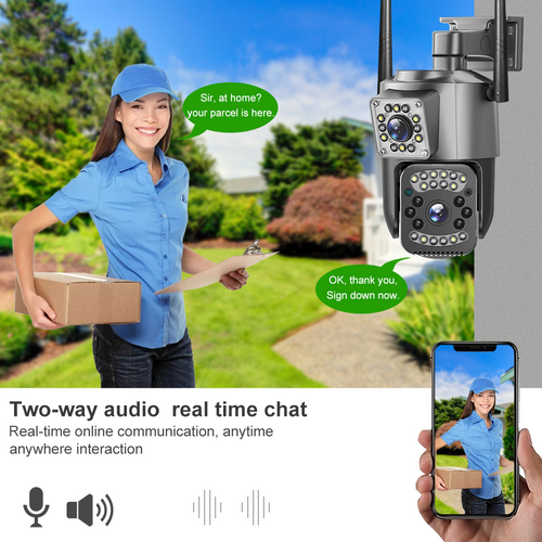 4G 6MP IP Outdoor Camera Dual Lens Bullet Camera Waterproof PTZ Speed Dome CCTV Security 4G Outdoor Dual Lens PTZ Camera 4G