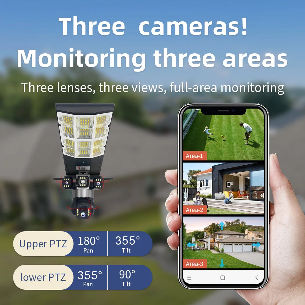 riple Lens Solar Camera Outdoor Wireless WiFi Battery Powered Home Surveillance Night Vision Security System Monitoring