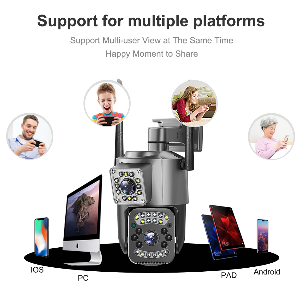4G 6MP IP Outdoor Camera Dual Lens Bullet Camera Waterproof PTZ Speed Dome CCTV Security 4G Outdoor Dual Lens PTZ Camera 4G