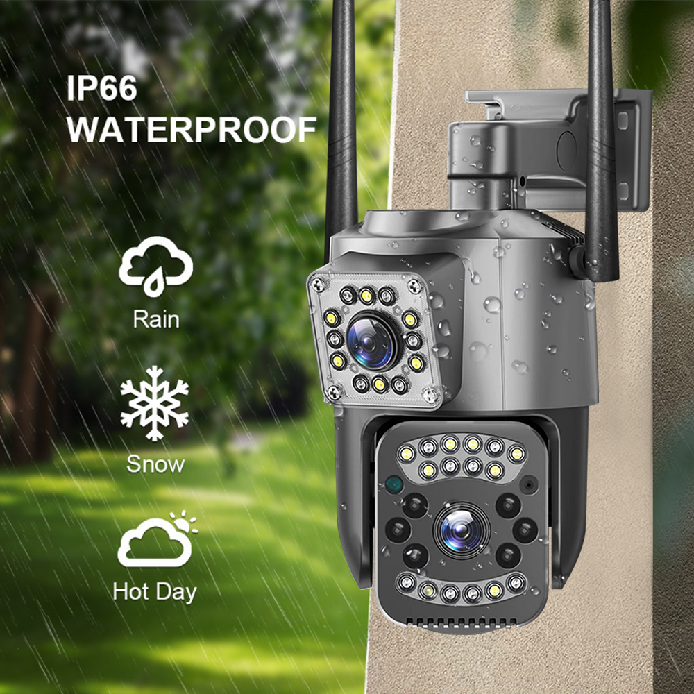4G 6MP IP Outdoor Camera Dual Lens Bullet Camera Waterproof PTZ Speed Dome CCTV Security 4G Outdoor Dual Lens PTZ Camera 4G