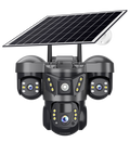 Panoramic 360 Wireless 4g Cctv Camera 3 Lens Solar Camera Monitoring Outdoor Home Security Solar 4g Camera
