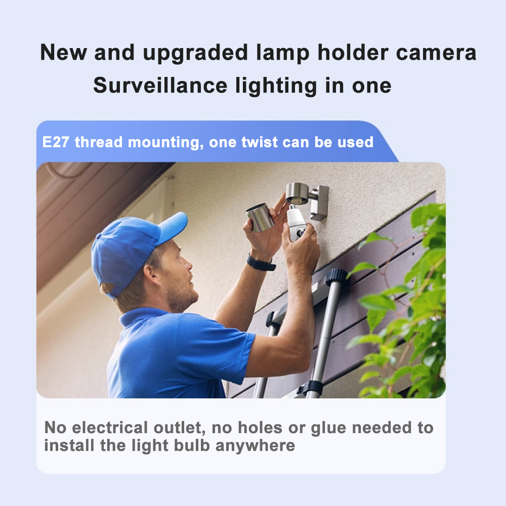 Home Indoor Wifi Wireless Camera Two Way Audio 1080P Night Vision Network Video Light Bulb Camera