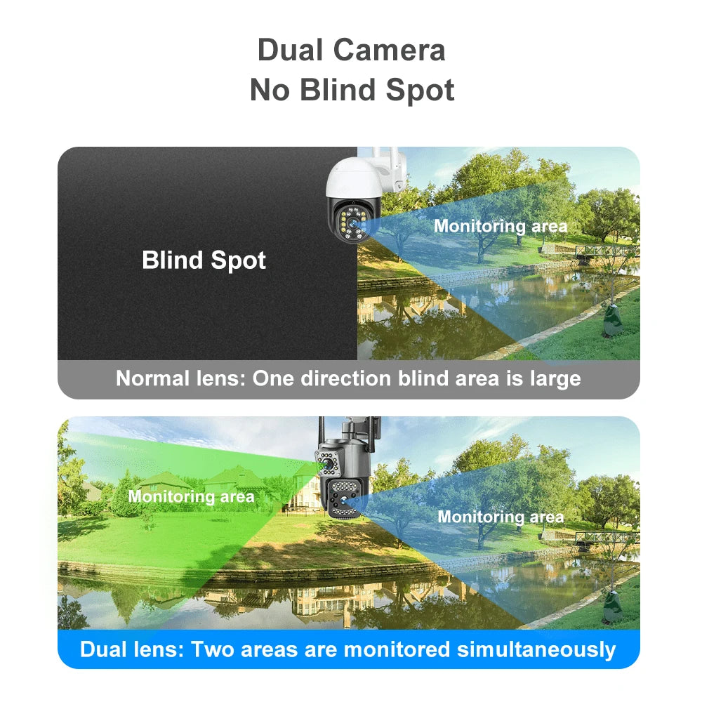 2K 4MP WiFi CCTV Camera in Kenya | Standalone Electric Dual Lens PTZ, AI Human Detection – V380 Pro | Standalone WiFi CCTV Camera in Kenya | 2K PTZ, AI Detect ZIMITO