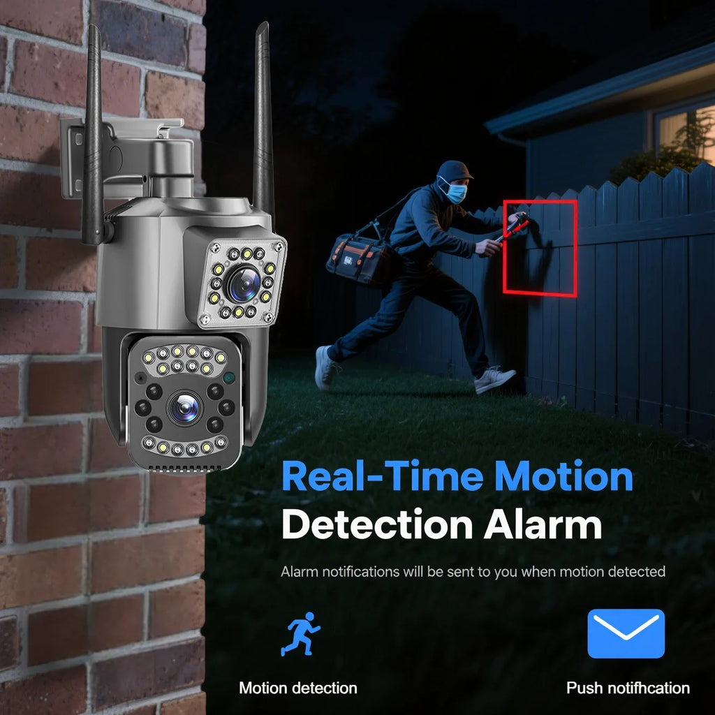 2K 4MP WiFi CCTV Camera in Kenya | Standalone Electric Dual Lens PTZ, AI Human Detection – V380 Pro | Standalone WiFi CCTV Camera in Kenya | 2K PTZ, AI Detect ZIMITO